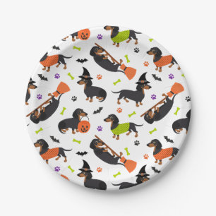 Assiettes En Carton Dachshund Halloween