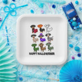 Assiettes En Carton Dachshund Halloweiner Halloweiner drôle Chien drôl (Fête)