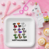 Assiettes En Carton Dachshund Halloweiner Halloweiner drôle Chien drôl (Fête)