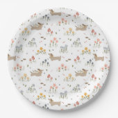 Assiettes En Carton Dachshund Lover Weiner Chien Saucisse Chien Fleur  (Devant)