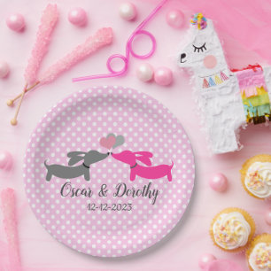 Assiettes En Carton Dachshund Mariage Personnaliser Les Doxies De Bais