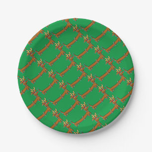 Assiettes En Carton Dachshund Reindeer