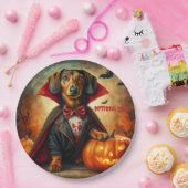 Assiettes En Carton Dachshund Vampire Halloween (Fête)