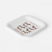 Assiettes En Carton Dachshund Wiener Sausage Chien Personnalisé (Angulaire)