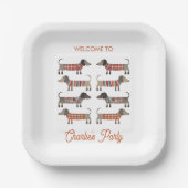 Assiettes En Carton Dachshund Wiener Sausage Chien Personnalisé (Recto)