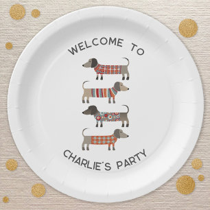 Assiettes En Carton Dachshund Wiener Sausage Chien Personnalisé