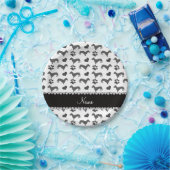 Assiettes En Carton Dachshunds gris de nom personnalisé - pattes de co (Fête)