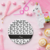 Assiettes En Carton Dachshunds gris de nom personnalisé - pattes de co (Fête)