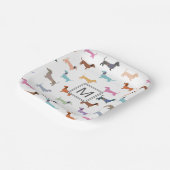 Assiettes En Carton Dachshunds Motif Colorful Party Monogramme (Angulaire)