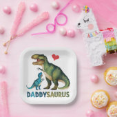 Assiettes En Carton Daddysaurus (Fête)