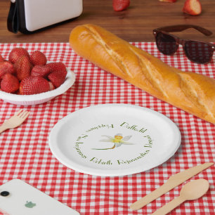 Assiettes En Carton Daffodile à fleur, signifiant aquarelle botanique