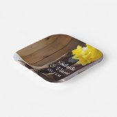 Assiettes En Carton Daffodiles et Bottes de cowboy Pays Mariage de l'O (Angulaire)