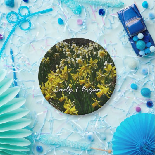 Assiettes En Carton Daffodiles jaunes et blancs Fleurs de printemps (Fête)