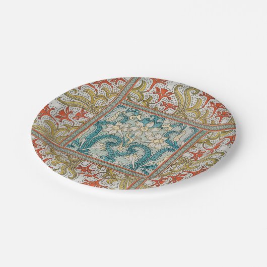 Assiettes En Carton Daffodique chintz papier peint à fleurs Art nouvea (Angle)