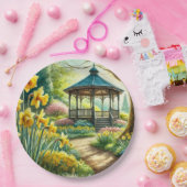Assiettes En Carton Daffodiques jaunes et plaque de papier Gazebo (Fête)