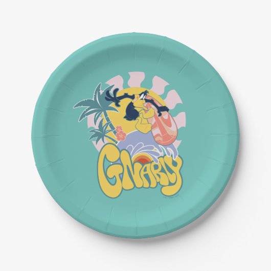 Assiettes En Carton DAFFY DUCK™ Surf - Gnarly (Devant)