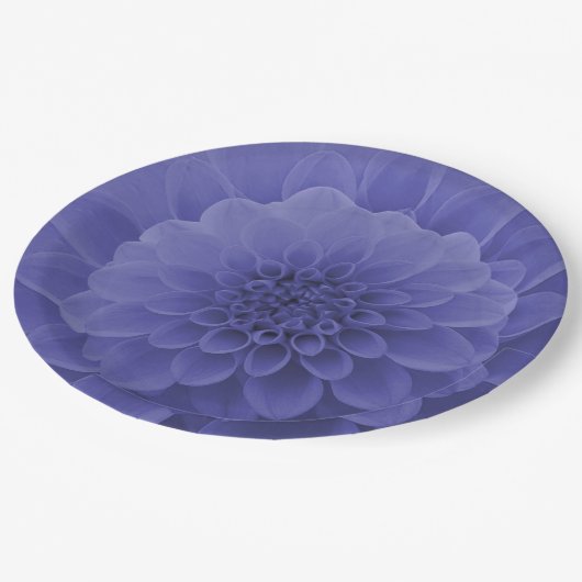 Assiettes En Carton Dahlia bleu (Angle)