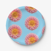 Assiettes En Carton Dahlia rose et gouttes de ragoût (Devant)