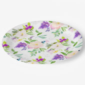Assiettes En Carton Dainty Aquarelle Fleurs | Peonies et Wisterias (Angle)