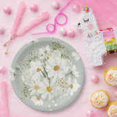 Assiettes En Carton Daisies Floral Aquarelle (Fête)