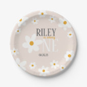 Assiettes En Carton Daisy 1er Anniversaire Plaque (Devant)