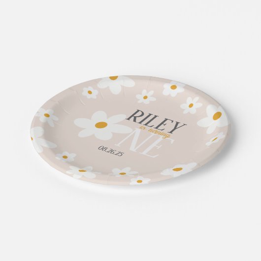 Assiettes En Carton Daisy 1er Anniversaire Plaque (Angle)