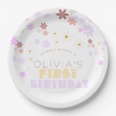 Assiettes En Carton Daisy Anniversaire Soirée Fleur mignonne 1er Anniv (Devant)