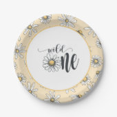 Assiettes En Carton Daisy Anniversaire - Wild One - Jaune (Devant)