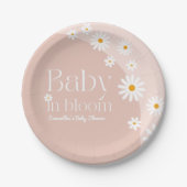 Assiettes En Carton Daisy Baby en fleur Boho Girl Baby shower (Devant)