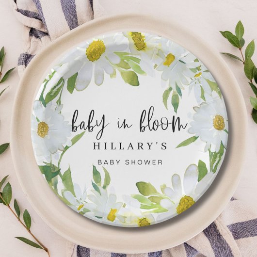 Assiettes En Carton Daisy Baby in Bloom Baby shower Été fleuri