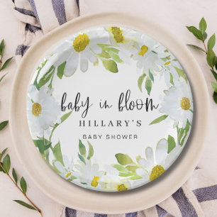 Assiettes En Carton Daisy Baby in Bloom Baby shower Été fleuri