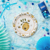 Assiettes En Carton Daisy Beehive Bumblebee Bee Baby shower (Fête)