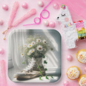 Assiettes En Carton Daisy Bouquet dans un Basket blanc (Fête)