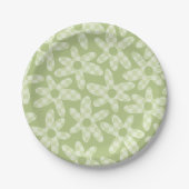 Assiettes En Carton Daisy Check Sage Green Retro Moderne Motif (Devant)
