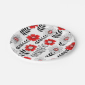 Assiettes En Carton Daisy dooda en rouge et noir (Angle)