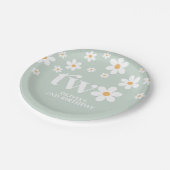 Assiettes En Carton Daisy floral 2E anniversaire (Angle)