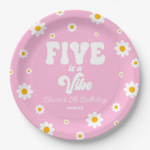 Assiettes En Carton Daisy Flower Five est une Vibe 5e fête d'anniversa