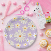 Assiettes En Carton Daisy Flower wild one Fille 1er anniversaire (Fête)