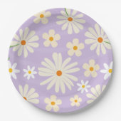 Assiettes En Carton Daisy Flower wild one Fille 1er anniversaire (Devant)