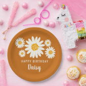 Assiettes En Carton Daisy nom heureux fête d'anniversaire boho design  (Fête)