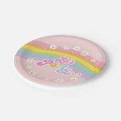 Assiettes En Carton Daisy Rainbow Faisons la fête Anniversaire Rétro (Angle)