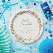Assiettes En Carton Daisy Wreath Little Miracle Baby shower Scripture (Fête)