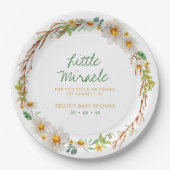 Assiettes En Carton Daisy Wreath Little Miracle Baby shower Scripture (Devant)