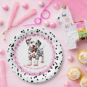 Assiettes En Carton Dalmatie Imprimer Anniversaire Black and White p