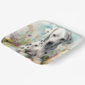 Assiettes En Carton Dalmatien avec oeufs de Pâques (Angulaire)