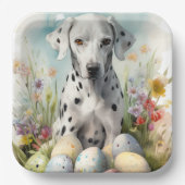 Assiettes En Carton Dalmatien avec oeufs de Pâques (Recto)