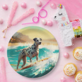 Assiettes En Carton Dalmation Plage Surf Peinture (Fête)