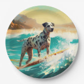 Assiettes En Carton Dalmation Plage Surf Peinture (Devant)