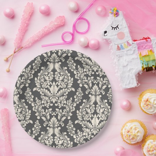 Assiettes En Carton Damas (Fête)