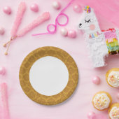 Assiettes En Carton Damas dorées de luxe (Fête)